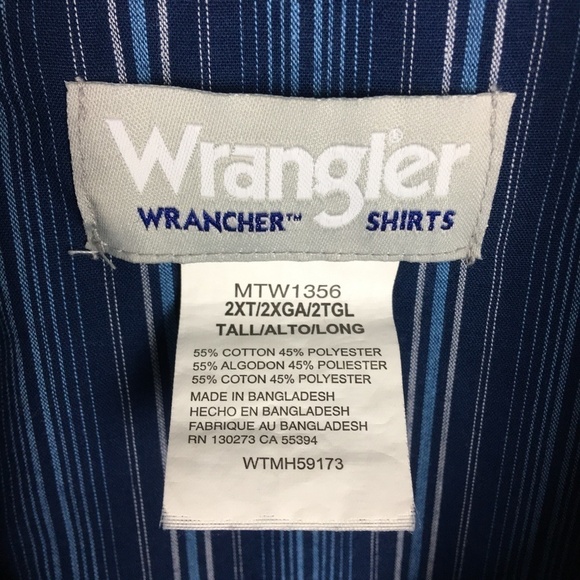 Wrangler Rancher Casual Striped Pearl Snap Shirt - Picture 6 of 10
